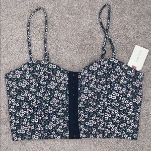 Forever 21 floral cropped tank top